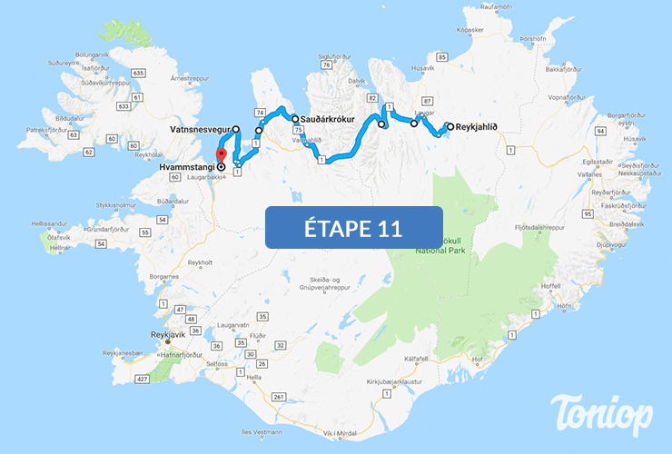 etape 11, roadtrip islande,Godafoss Waterfall, visite d'Akureyri, Sauðárkrókur, Vatnes, Hvammstangi